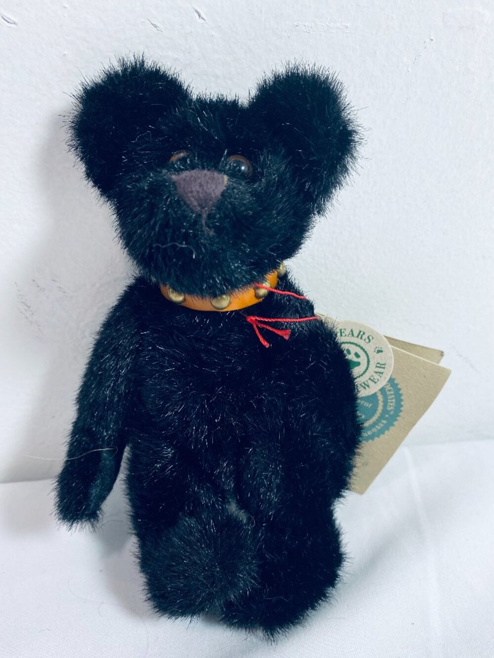 VNTG Boyds Bears J. B. Bean Series BLACKSTONE 7" Studded Collar, Jointed 1985-97